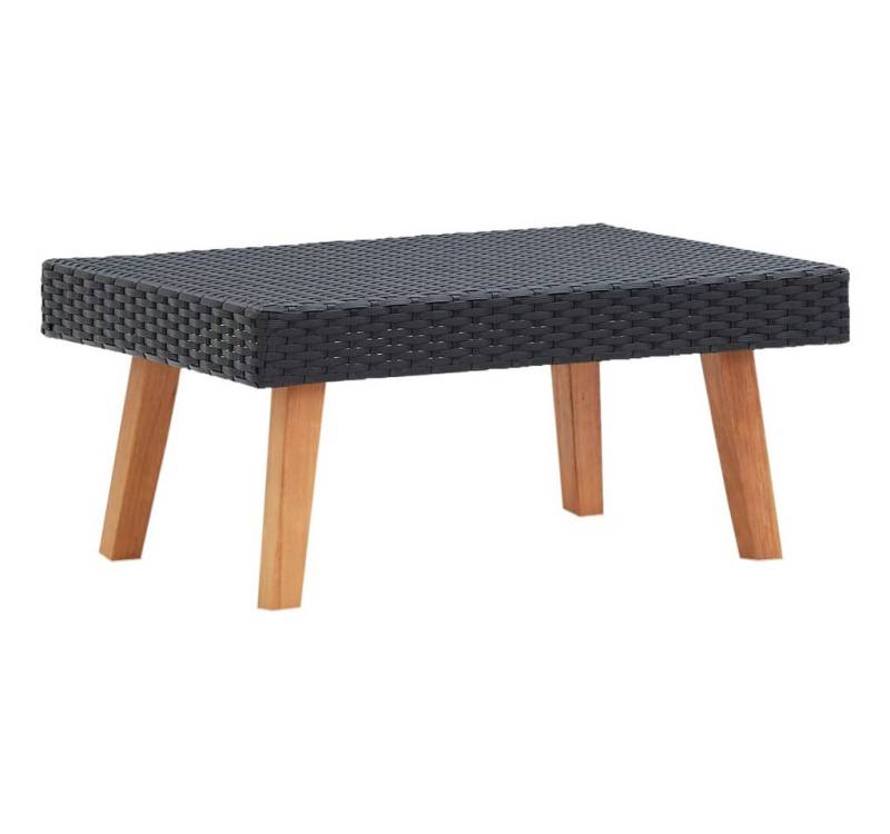 vidaXL Gartentisch Garten-Couchtisch Polyrattan Schwarz Kaffeetisch Sofatisch von vidaXL