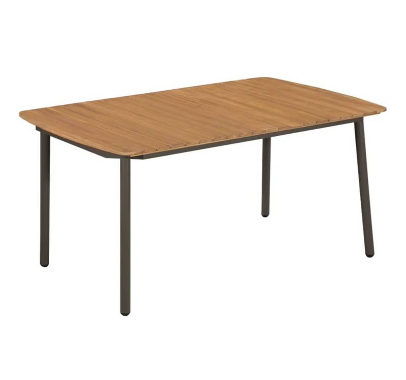 vidaXL Gartentisch Garten-Esstisch Akazienholz Massiv und Stahl 150 x 90 x 72 cm Holz von vidaXL