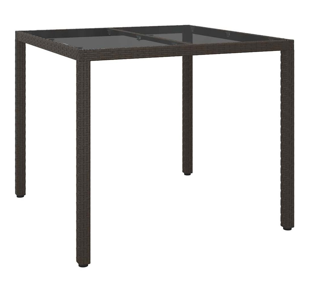 vidaXL Gartentisch Garten-Eßtisch Braun 90 x 90 x 75 cm Poly Rattan (1-St) von vidaXL