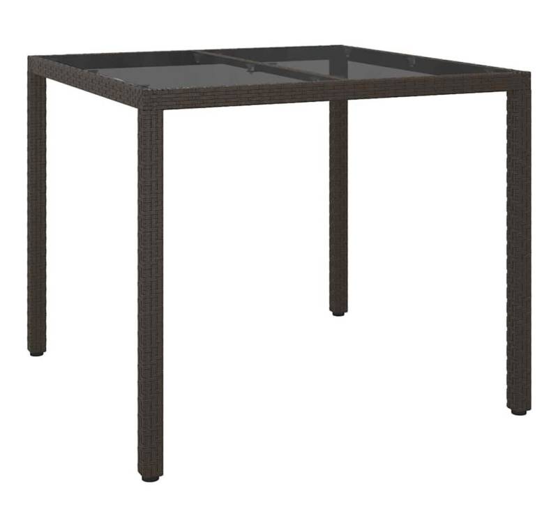 vidaXL Gartentisch Garten-Eßtisch Braun 90 x 90 x 75 cm Poly Rattan (1-St) von vidaXL