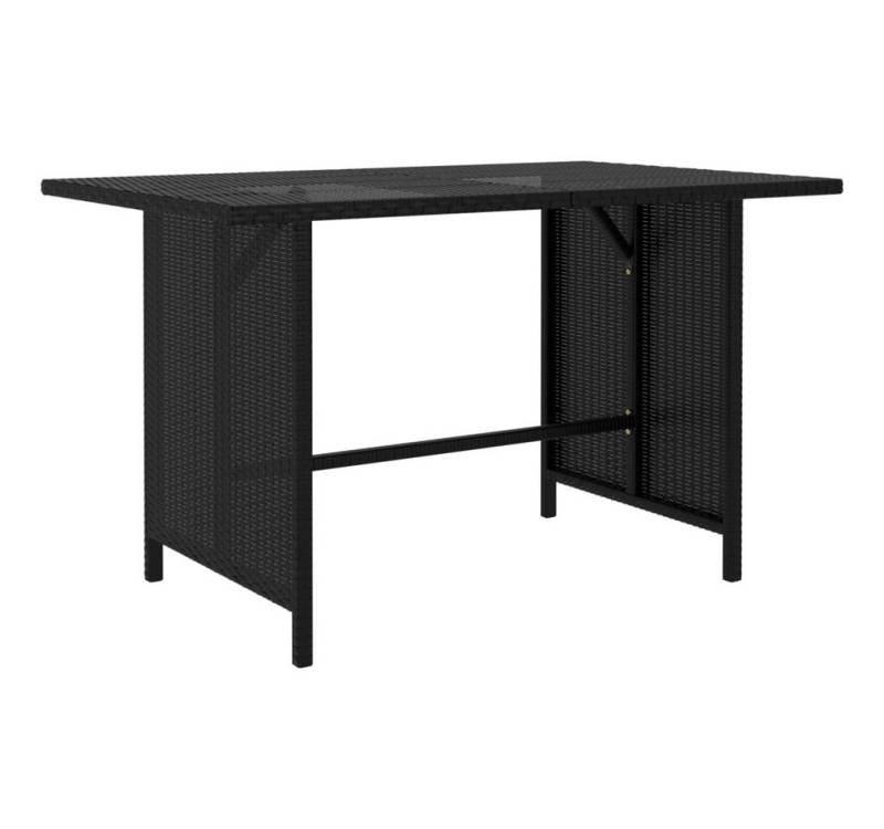 vidaXL Gartentisch Garten-Esstisch Schwarz 110x70x65 cm Polyrattan von vidaXL