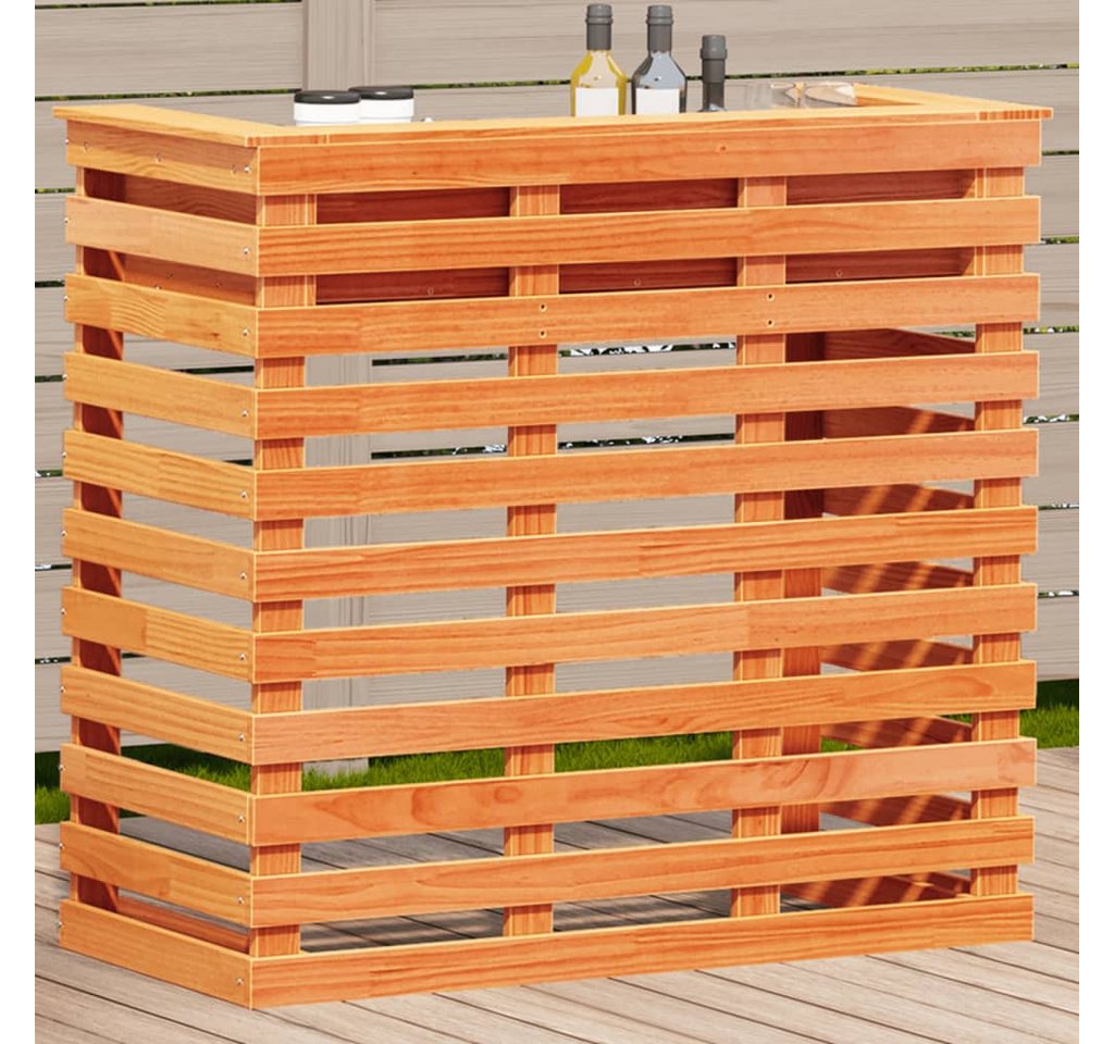 vidaXL Gartentisch Gartenbar Wachsbraun 113,5x50x103 cm Massivholz Kiefer von vidaXL