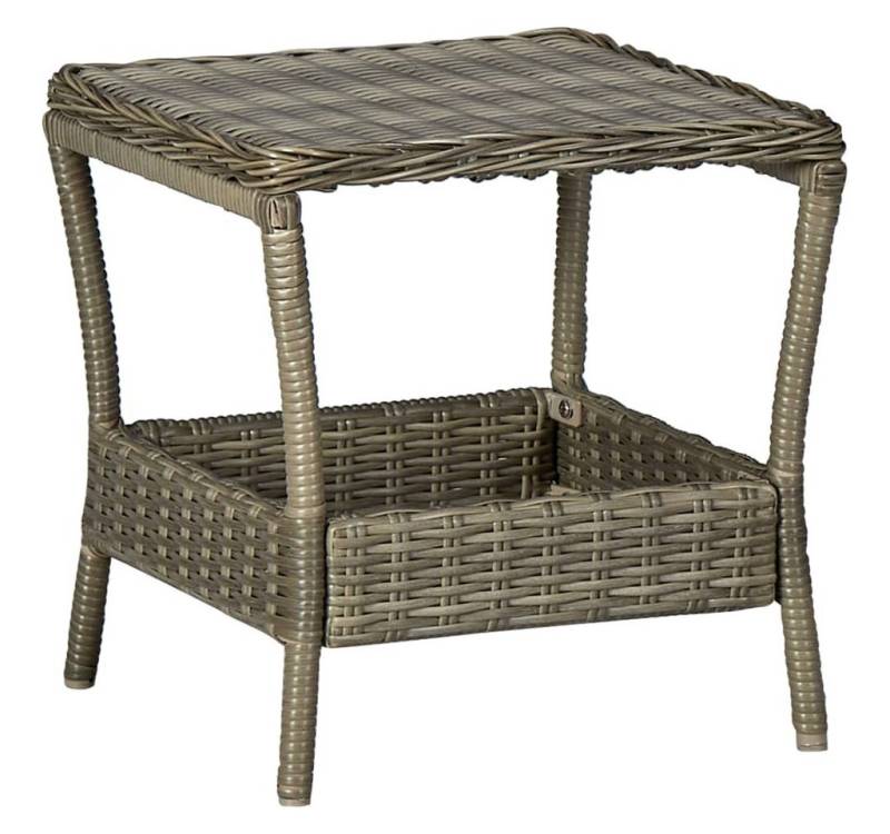 vidaXL Gartentisch Gartentisch Braun 45x45x46,5 cm Polyrattan von vidaXL