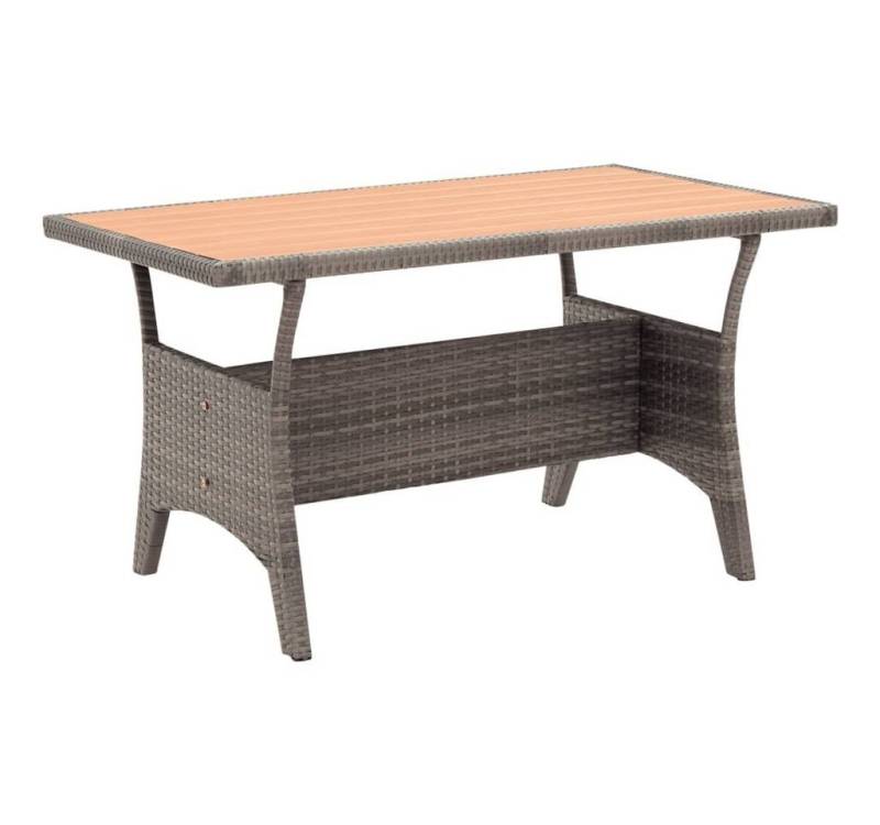 vidaXL Gartentisch Gartentisch Grau 120x70x66 cm Polyrattan von vidaXL