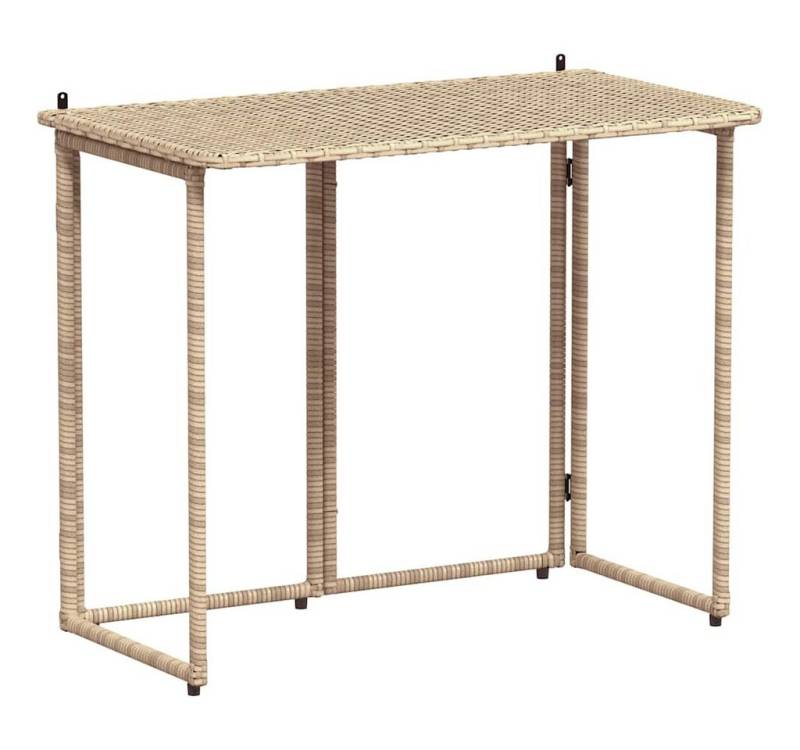 vidaXL Gartentisch Gartentisch Klappbar Beige 90x51x75 cm Poly Rattan (1-St) vidaXL Gartentisch Gartentisch Klappbar Beige 90x51x75 cm Poly Rattan (1-St) von vidaXL
