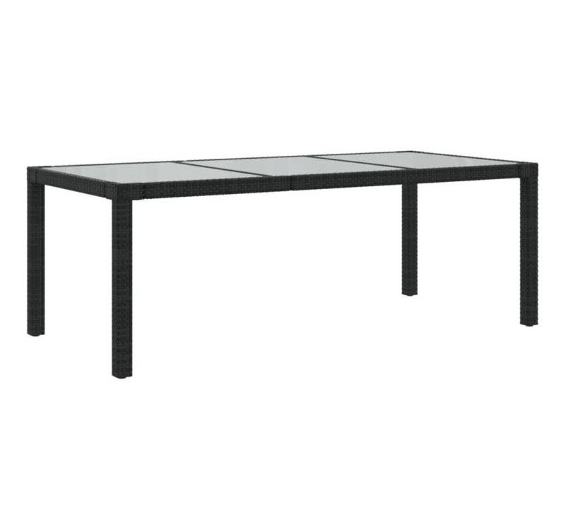 vidaXL Gartentisch Gartentisch Schwarz 190x90x75 cm Gehärtetes Glas Polyrattan von vidaXL
