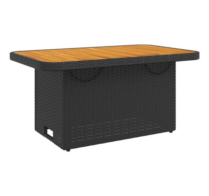 vidaXL Gartentisch Gartentisch Schwarz 90x55x71 cm Polyrattan und Akazienholz von vidaXL