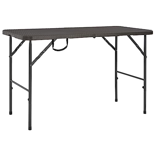 vidaXL Gartentisch HDPE Braun Rattanoptik Klapptisch Campingtisch Terrasse von vidaXL