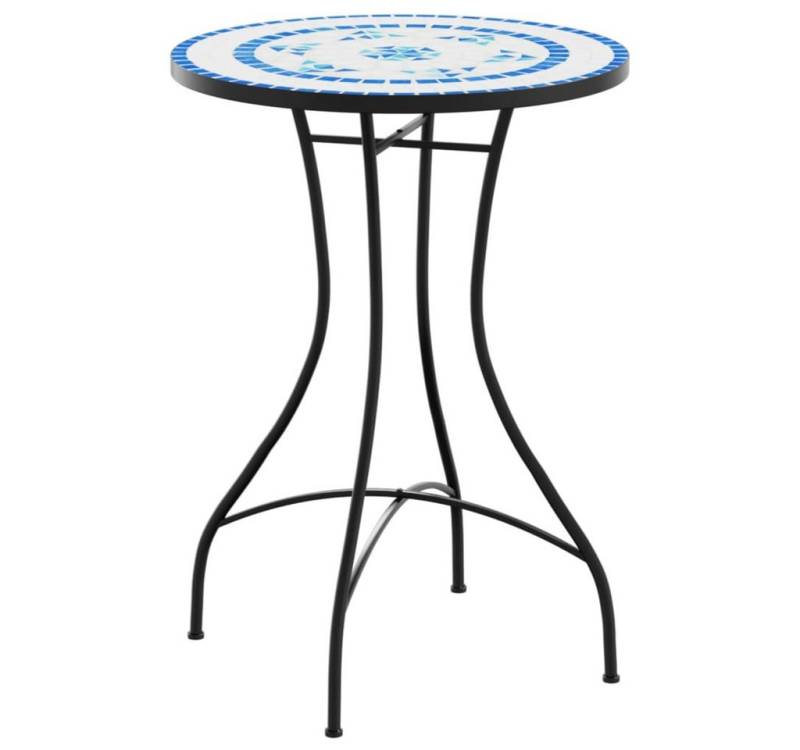 vidaXL Gartentisch Mosaik-Bistrotisch Blau und Weiß Ø50x70 cm Keramik von vidaXL