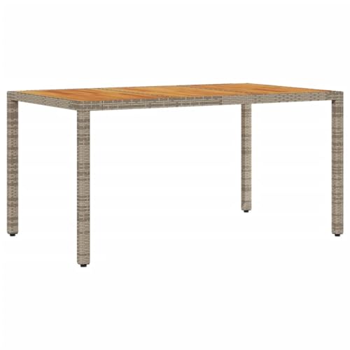 vidaXL Gartentisch mit Akazienholz-Platte, Terrassentisch Garten Esstisch, Gartenmöbel Terrassenmöbel, Tisch Balkontisch, Grau Poly Rattan vidaXL Gartentisch mit Akazienholz-Platte, Terrassentisch Garten Esstisch, Gartenmöbel Terrassenmöbel, Tisch Balkontisch, Grau Poly Rattan von vidaXL
