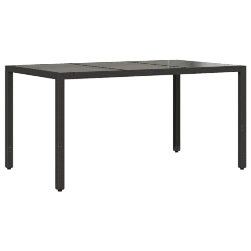 vidaXL Gartentisch mit Glasplatte, Terrassentisch Garten Esstisch, Gartenmöbel Terrassenmöbel, Tisch Balkontisch, Schwarz Poly Rattan vidaXL Gartentisch mit Glasplatte, Terrassentisch Garten Esstisch, Gartenmöbel Terrassenmöbel, Tisch Balkontisch, Schwarz Poly Rattan von vidaXL