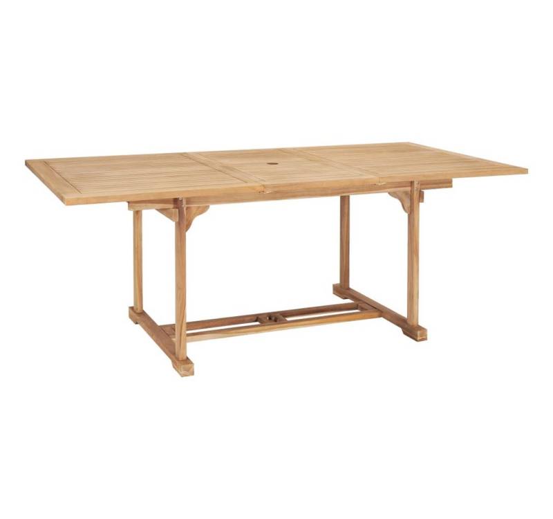vidaXL Gartentisch, Ausziehbarer Gartentisch 150-200 x 100 x 75 cm Massivholz Teak von vidaXL