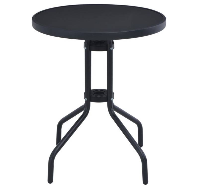 vidaXL Gartentisch, Outdoor Tisch Schwarz 80 cm Stahl und Glas von vidaXL