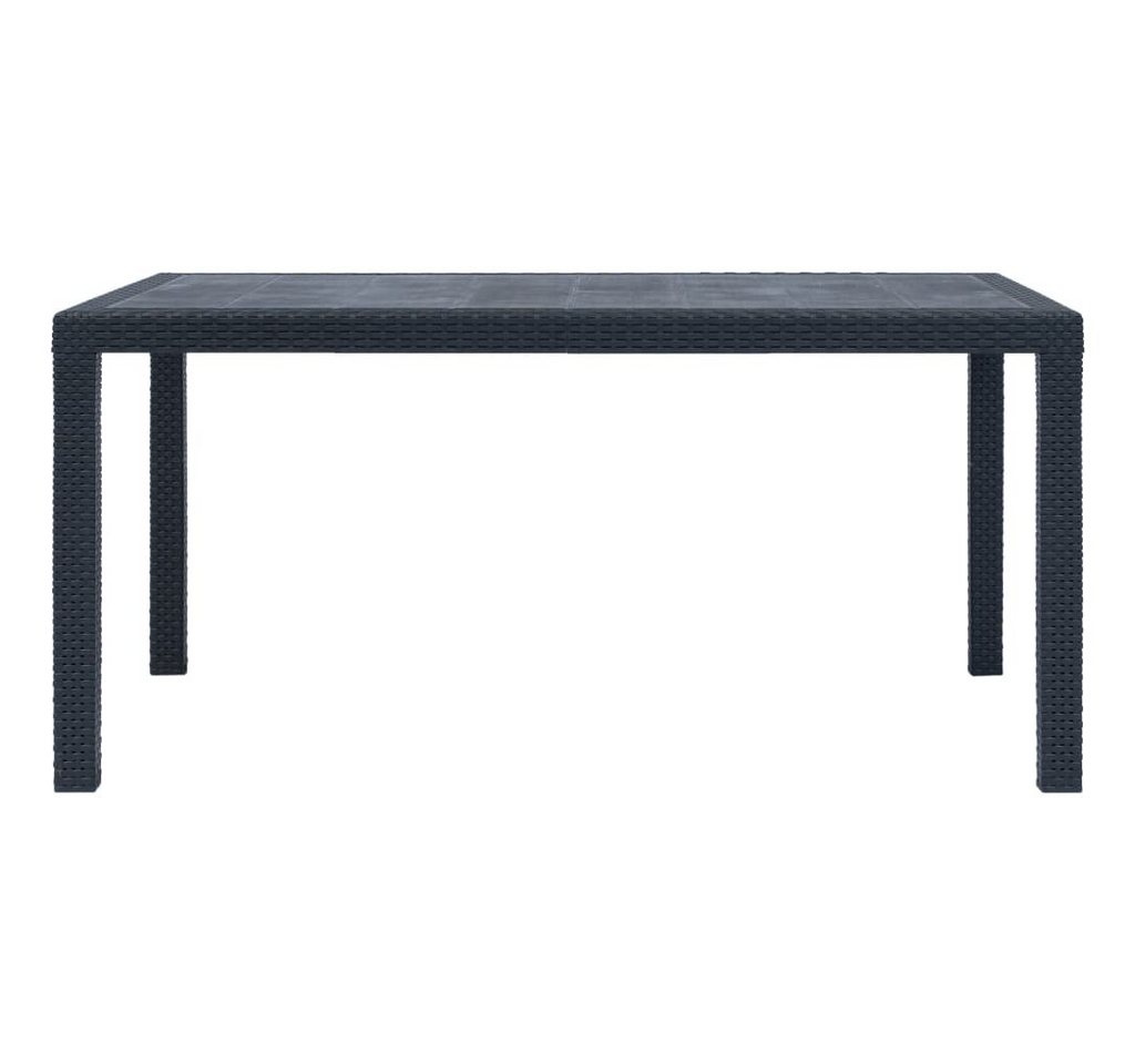 vidaXL Gartentisch, Outdoor Tisch Anthrazit 150 x 90 x 72 cm Kunststoff Rattan-Optik von vidaXL
