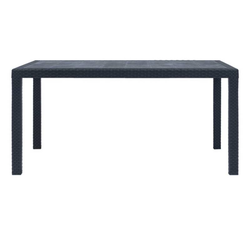 vidaXL Gartentisch, Outdoor Tisch Anthrazit 150 x 90 x 72 cm Kunststoff Rattan-Optik von vidaXL