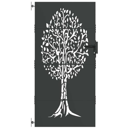 vidaXL Gartentor - Außensperre mit coolem Laser-Cut Baumdesign für deine Terrasse oder deinen Garten von vidaXL