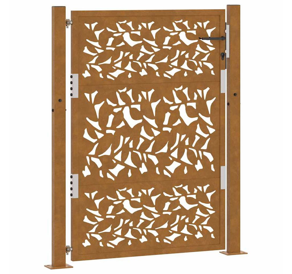 vidaXL Gartentor Gartentor 105x130 cm Wetterfester Stahl Blatt-Design Metall Abschließb vidaXL Gartentor Gartentor 105x130 cm Wetterfester Stahl Blatt-Design Metall Abschließb von vidaXL
