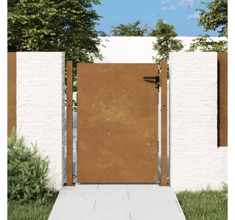 vidaXL Gartentor Gartentor 105x155 cm Cortenstahl Abschließbar Zauntor von vidaXL