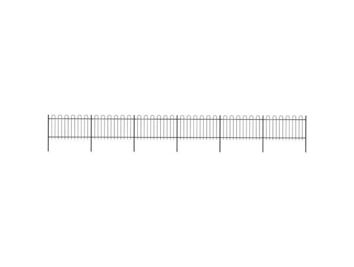 vidaXL Gartentor Gartenzaun mit Bügel-Design Stahl 10,2 x 1 m Schwarz, schwarz von vidaXL