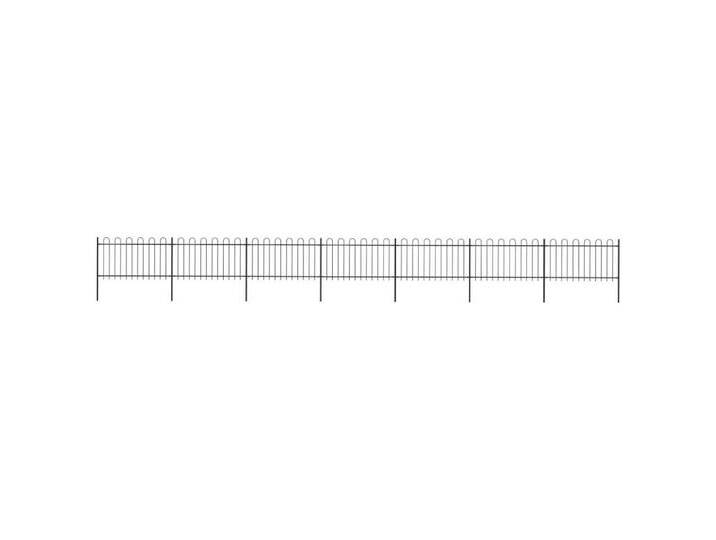 vidaXL Gartentor Gartenzaun mit Bügel-Design Stahl 11,9 x 1 m Schwarz, schwarz von vidaXL