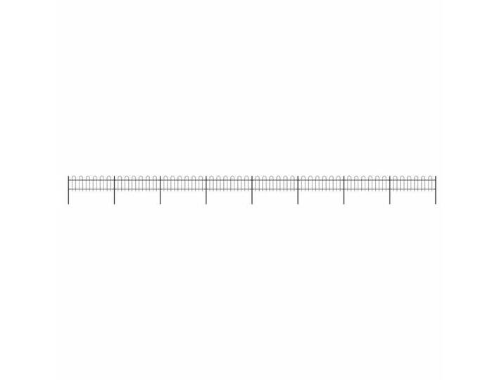 vidaXL Gartentor Gartenzaun mit Bügel-Design Stahl 13,6 x 0,6 m Schwarz, schwarz von vidaXL
