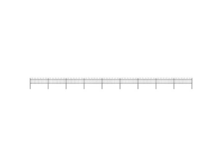 vidaXL Gartentor Gartenzaun mit Bügel-Design Stahl 15,3 x 0,6 m Schwarz, schwarz von vidaXL