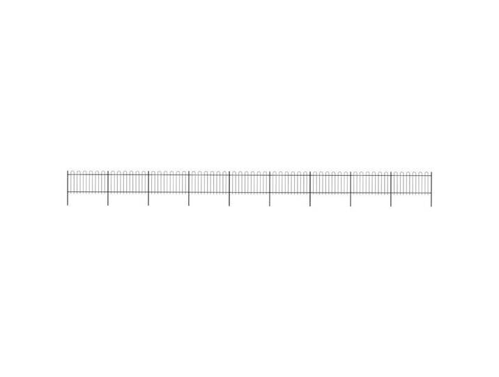 vidaXL Gartentor Gartenzaun mit Bügel-Design Stahl 15,3 x 1 m Schwarz, schwarz von vidaXL