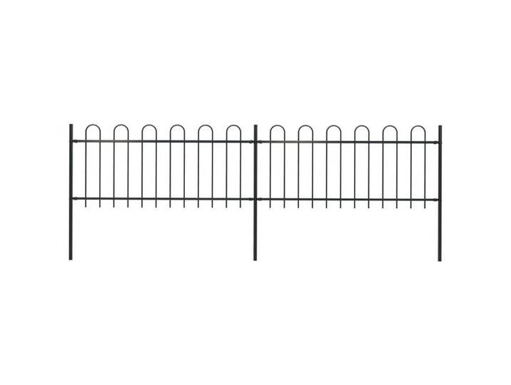 vidaXL Gartentor Gartenzaun mit Bügel-Design Stahl 3,4 x 0,8 m Schwarz, schwarz von vidaXL