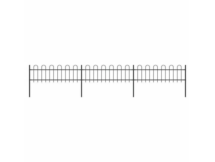 vidaXL Gartentor Gartenzaun mit Bügel-Design Stahl 5,1 x 0,6 m Schwarz, schwarz von vidaXL