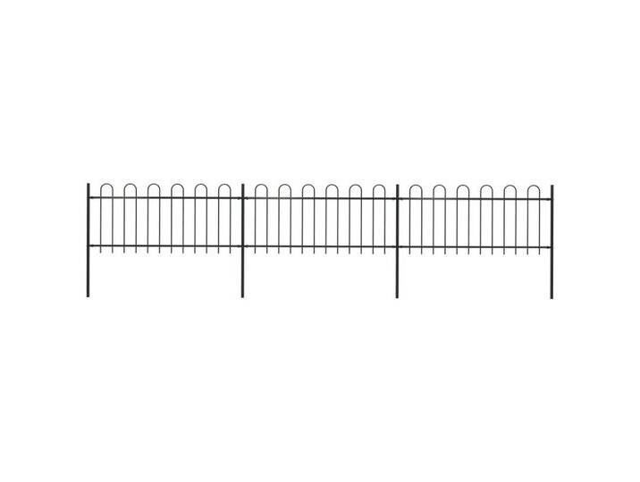 vidaXL Gartentor Gartenzaun mit Bügel-Design Stahl 5,1 x 0,8 m Schwarz, schwarz von vidaXL