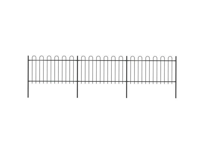 vidaXL Gartentor Gartenzaun mit Bügel-Design Stahl 5,1 x 1 m Schwarz, schwarz von vidaXL