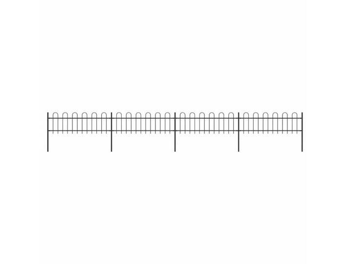 vidaXL Gartentor Gartenzaun mit Bügel-Design Stahl 6,8 x 0,6 m Schwarz, schwarz von vidaXL