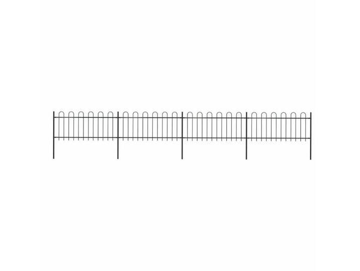 vidaXL Gartentor Gartenzaun mit Bügel-Design Stahl 6,8 x 0,8 m Schwarz, schwarz von vidaXL
