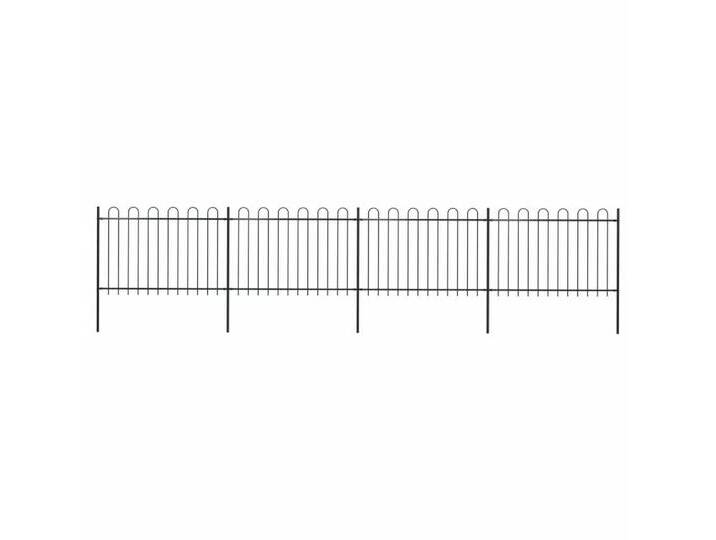vidaXL Gartentor Gartenzaun mit Bügel-Design Stahl 6,8 x 1,2 m Schwarz, schwarz von vidaXL