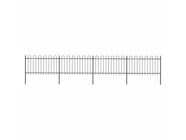 vidaXL Gartentor Gartenzaun mit Bügel-Design Stahl 6,8 x 1 m Schwarz, schwarz von vidaXL