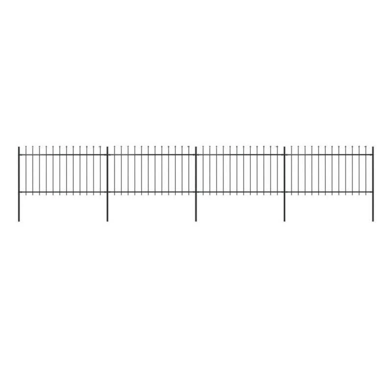 vidaXL Gartentor Gartenzaun mit Speerspitzen Stahl 6,8 x 1 m Schwarz von vidaXL