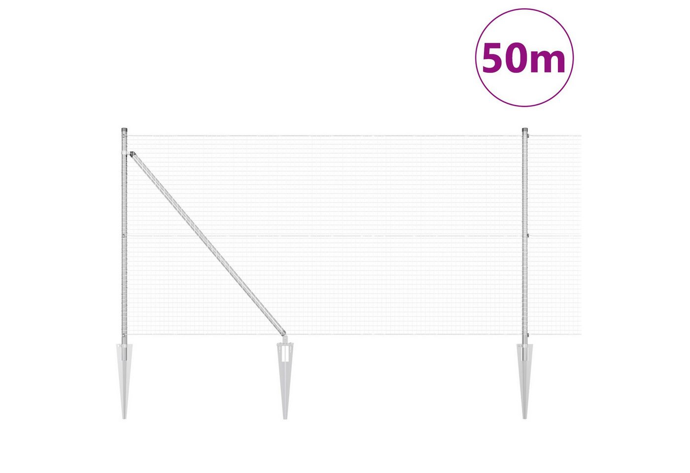 vidaXL Gartentor Geschweißter Drahtzaun mit 13 Spike-Pfosten 1x50 m Verzinkter Stahl vidaXL Gartentor Geschweißter Drahtzaun mit 13 Spike-Pfosten 1x50 m Verzinkter Stahl von vidaXL