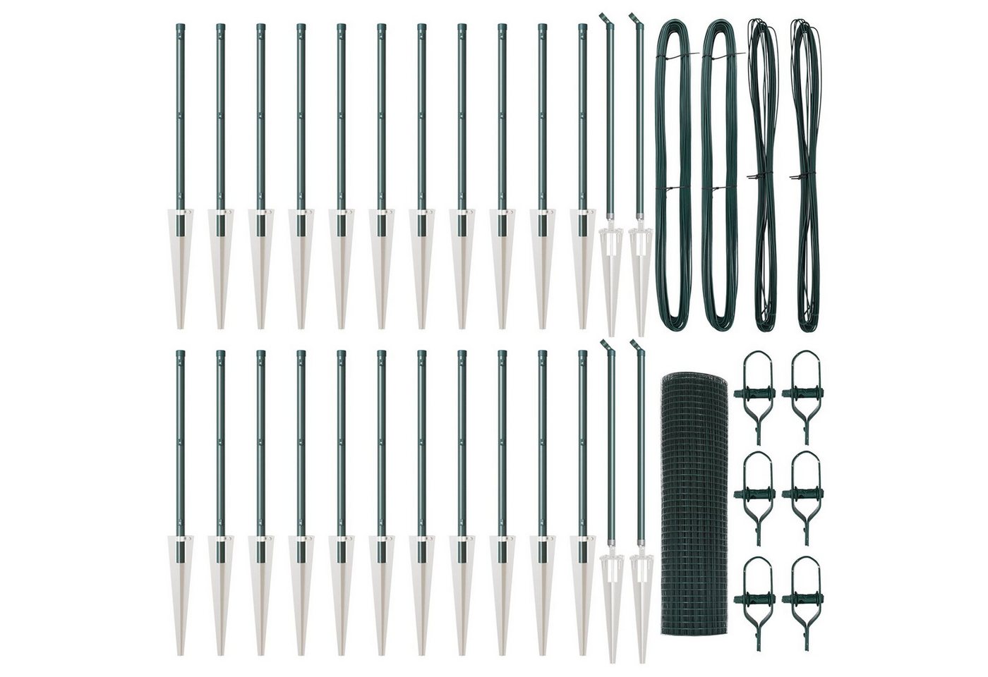 vidaXL Gartentor Geschweißter Drahtzaun mit 13 Spike-Posts Grün 04x50 m Stahl vidaXL Gartentor Geschweißter Drahtzaun mit 13 Spike-Posts Grün 04x50 m Stahl von vidaXL