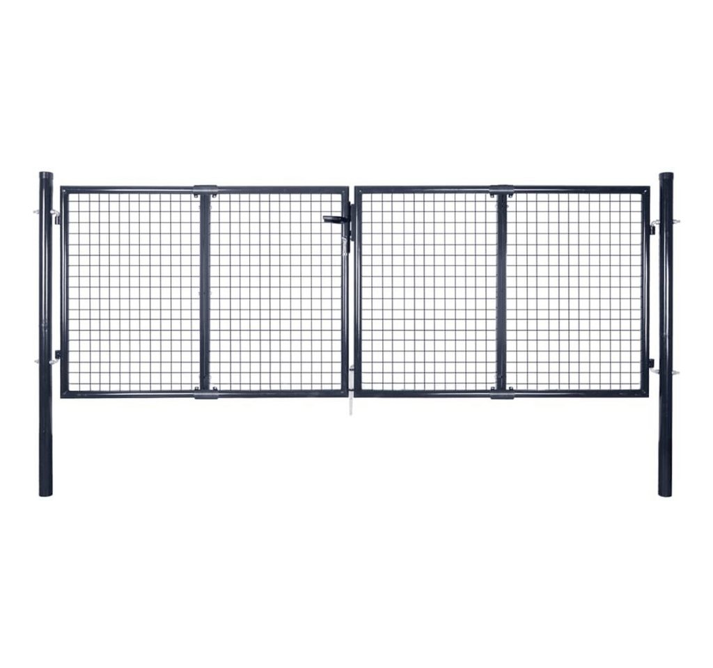 vidaXL Gartentor Mesh-Gartentor Verzinkter Stahl 289 x 175 cm Grau von vidaXL