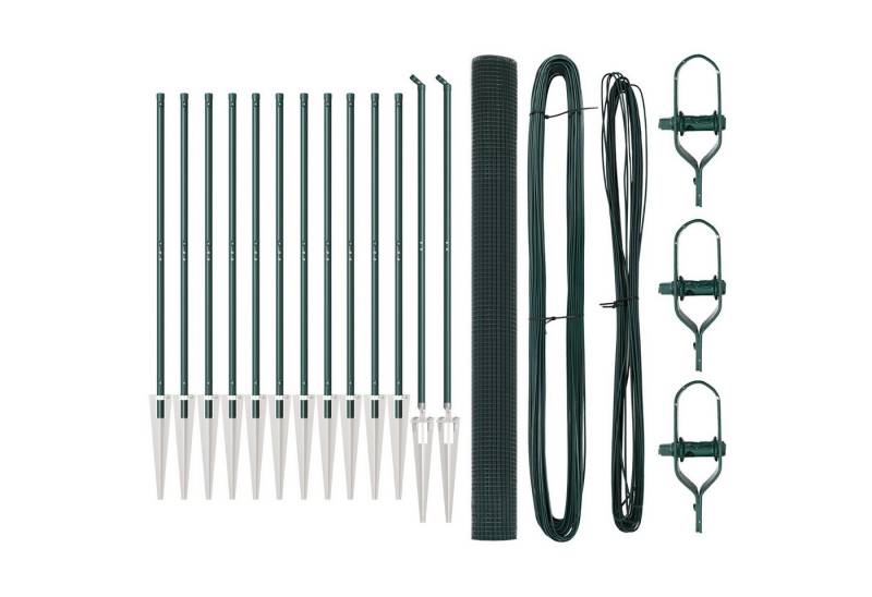 vidaXL Gartentor PVC-Zaunpfosten-Set 2er Set Grün PVC 25 x 1,5 m Langlebig von vidaXL