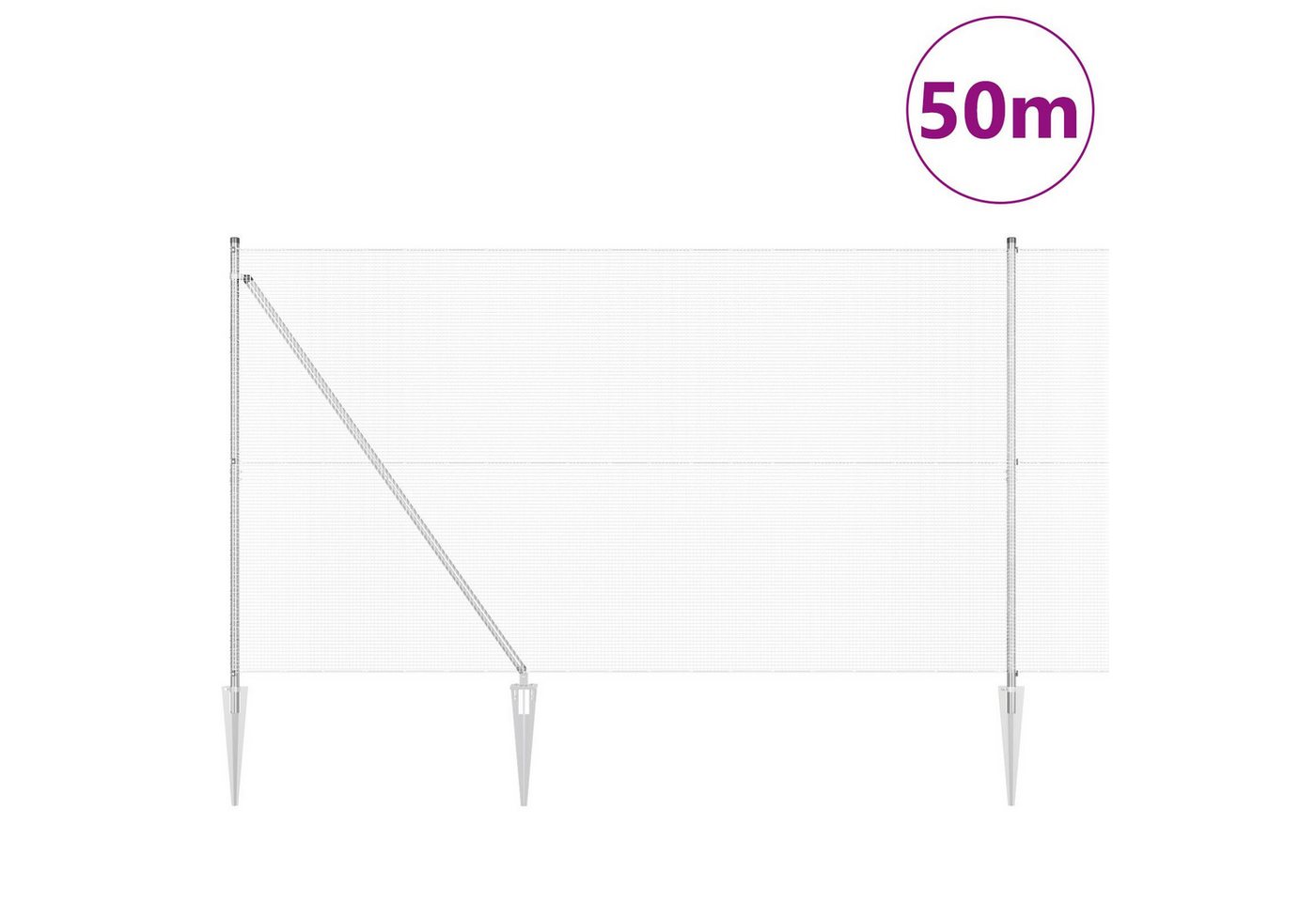 vidaXL Gartentor Schweissdrahtzaun mit 13 Erdspießen 1,5x50 m Verzinkter Stahl vidaXL Gartentor Schweissdrahtzaun mit 13 Erdspießen 1,5x50 m Verzinkter Stahl von vidaXL