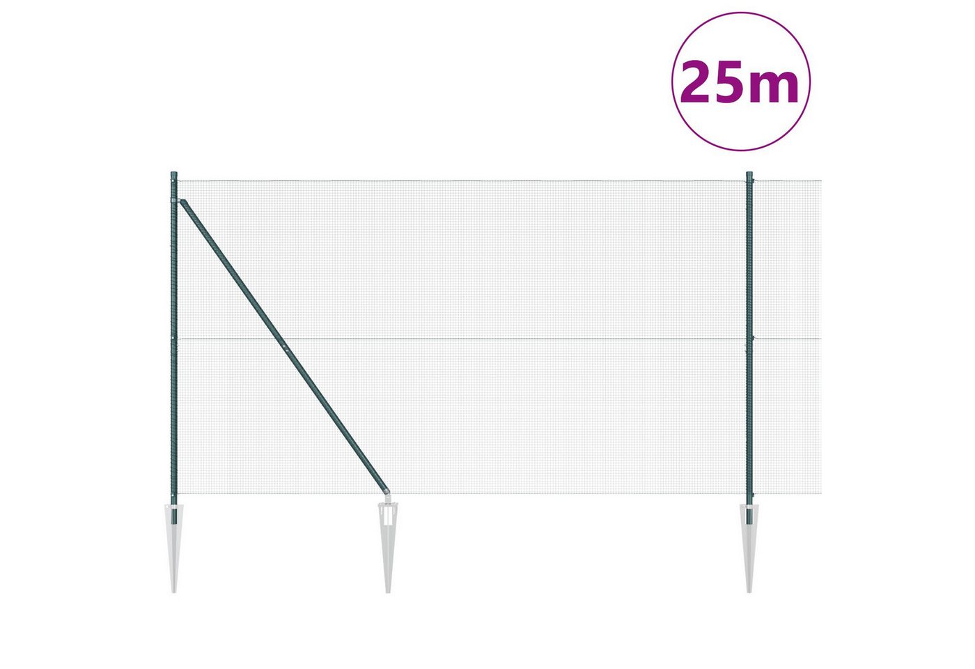vidaXL Gartentor Schweißdrahtzaun mit 13 Spike-Posts Grün 1,6 x 2,5 m aus Stahl vidaXL Gartentor Schweißdrahtzaun mit 13 Spike-Posts Grün 1,6 x 2,5 m aus Stahl von vidaXL