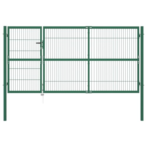 vidaXL Gartentor Stahl 350x140cm Gartenpforte Garten Hoftor Gartentür Zauntor von vidaXL