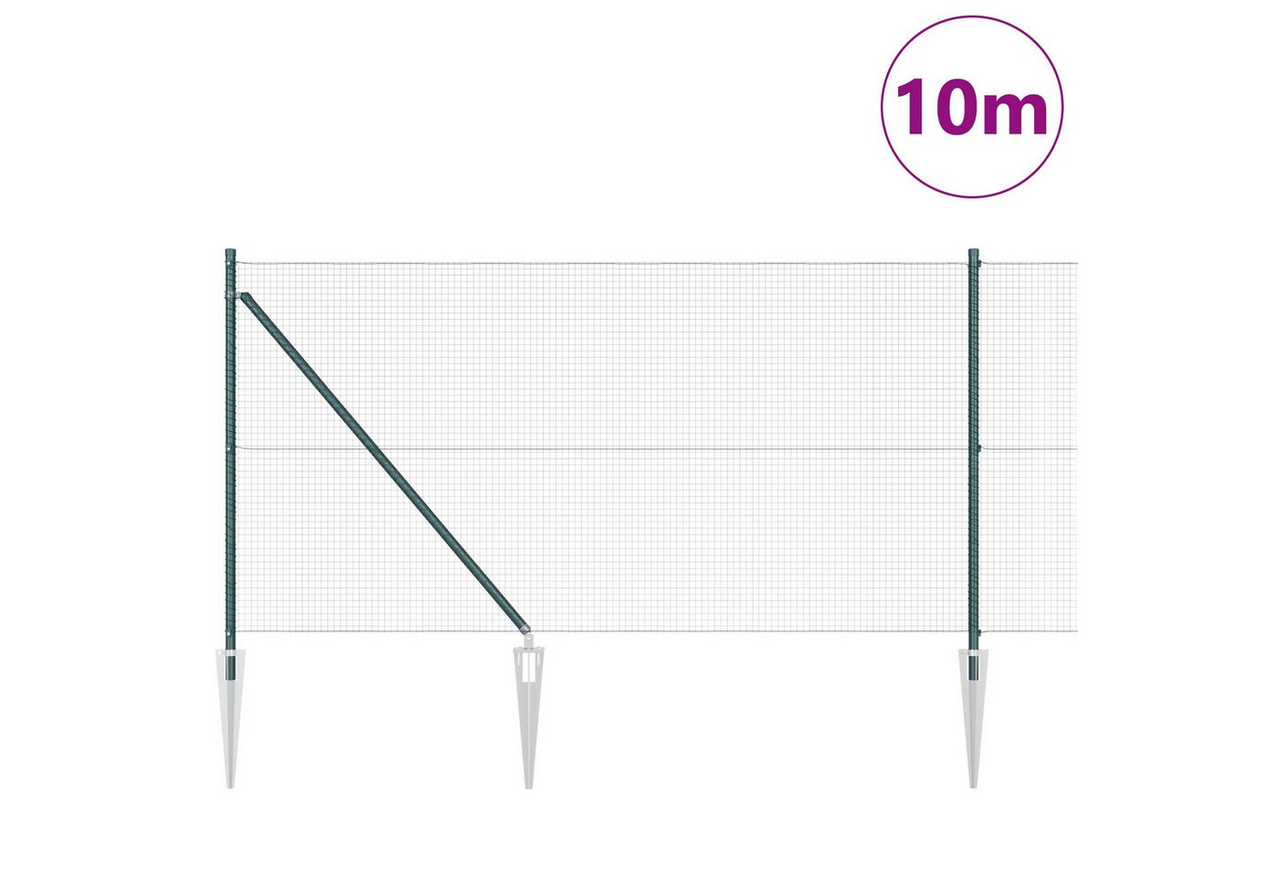 vidaXL Gartentor Zaunpfosten Set 2er Set Grün Stahl PVC-Beschichtung 10 x 1 m vidaXL Gartentor Zaunpfosten Set 2er Set Grün Stahl PVC-Beschichtung 10 x 1 m von vidaXL