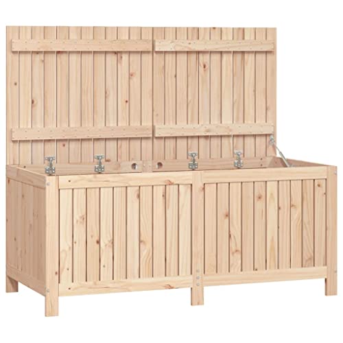 vidaXL Gartentruhe, Gartenmöbel Kiste mit Deckel, Gartenbox Auflagenbox für Garten Terrasse Balkon, Aufbewahrungsbox Kissenbox, Massivholz Kiefer von vidaXL