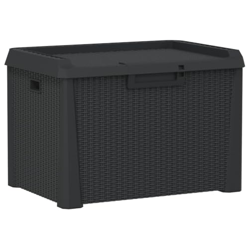 vidaXL Gartentruhe, Abschließbar Gartenbox mit viel Stauraum, Auflagenbox Truhe UV-beständig Wetterfest, Kissenbox Aufbewahrungsbox, Anthrazit 125 L PP von vidaXL