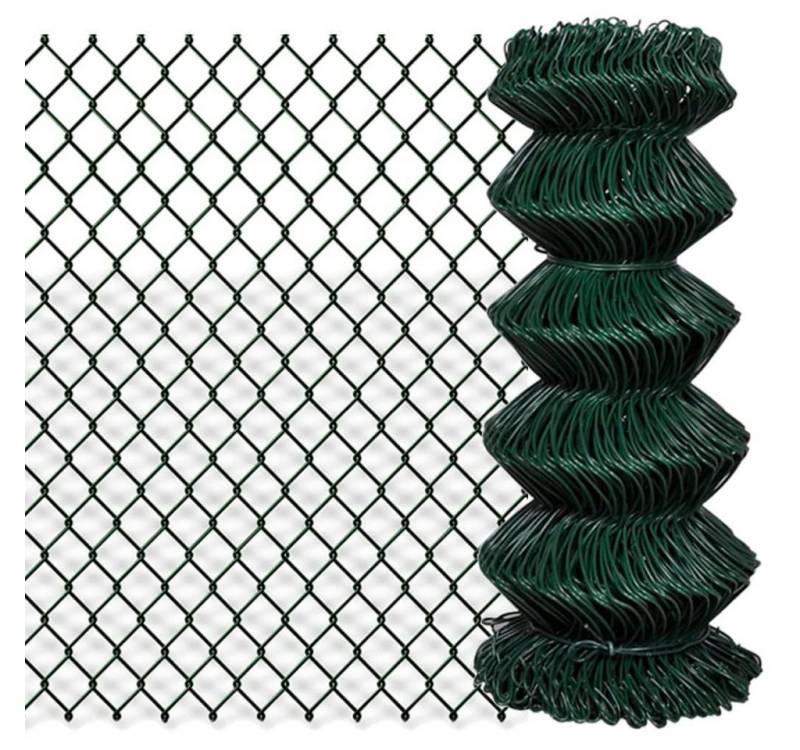 vidaXL Gartenzaun, Maschendrahtzaun Stahl 0,8x25 m Grün von vidaXL