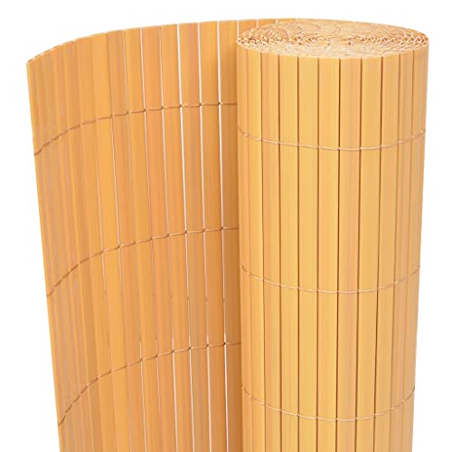 vidaXL Gartenzaun Doppelseitig Sichtschutzzaun Windschutz Sichtschutzmatte Sichtschutz Zaun Balkon Garten Terrasse PVC 90x500cm Gelb von vidaXL