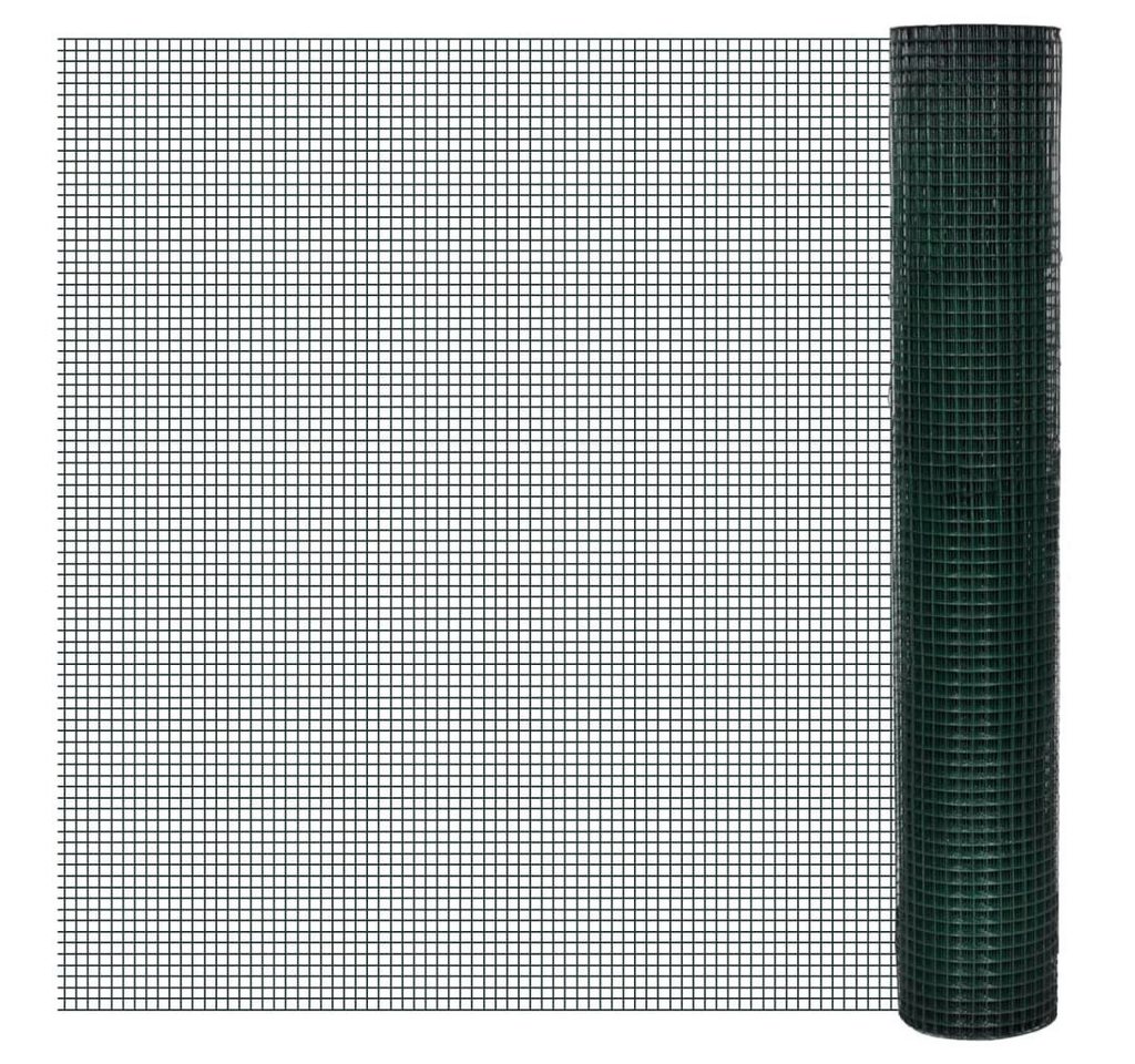 vidaXL Gartenzaun Drahtzaun für Hühner Verzinkter Stahl 1x25 m Grün, (1-St) von vidaXL