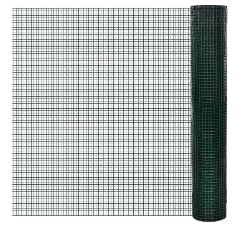 vidaXL Gartenzaun Drahtzaun für Hühner Verzinkter Stahl 1x25 m Grün, (1-St) von vidaXL